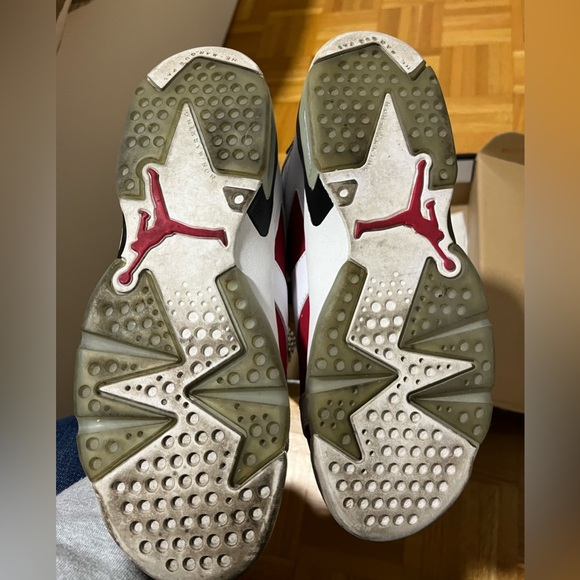 Air Jordan 6 Retro size 7Y White/Carmine-Black - Picture 3 of 4